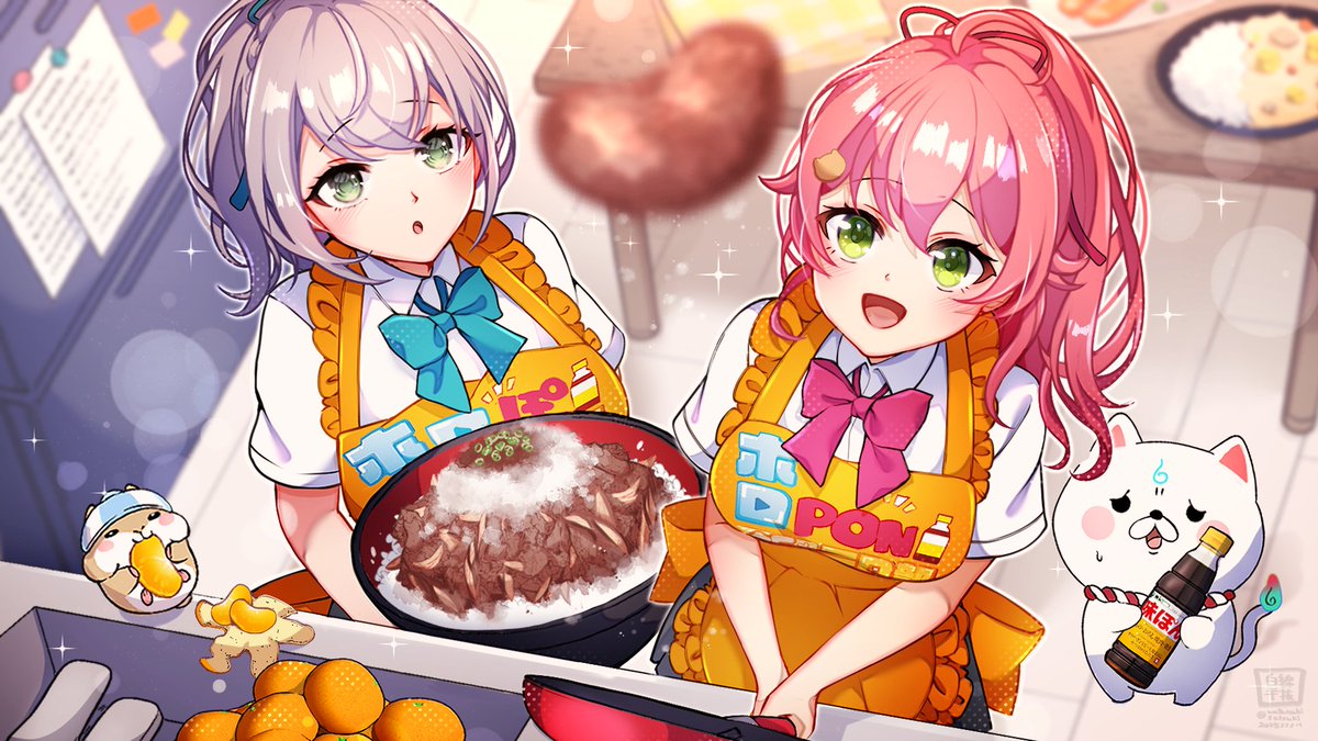 @watanukisatsuki: RT by @sakuramiko35: Noe Miko Holopon Cooking ⚔🌸🍳 #Ajipon Love Holopon Food Terrorist Club Campaign #miko_Art #Noerat