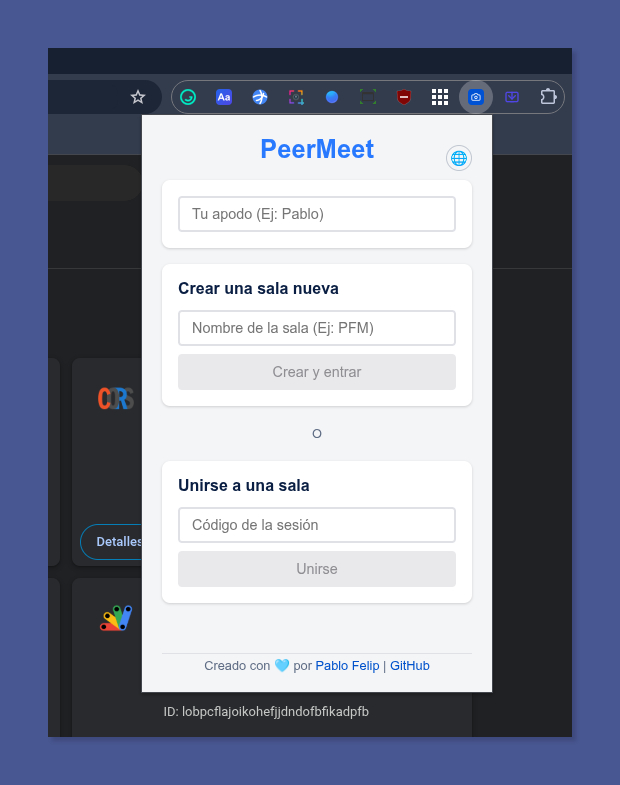 pfelipm's tweet photo. #PeerMeet está terminado, incluyendo el soporte multi idioma 🌐 (español, catalán e inglés). Por defecto se utiliza el idioma del navegador, pero el usuario puede conmutar también manualmente.
Ahora toca probarlo 🧐 bien antes de publicarlo. https://t.co/inayHhMWgx