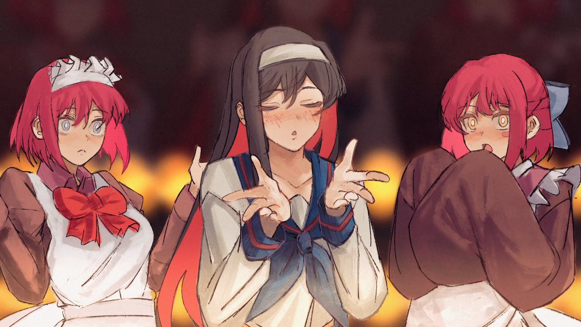 ezekquel's tweet photo. been busy lately but here's Akiha and the maids 🫡 https://t.co/W7X70TZRA7
