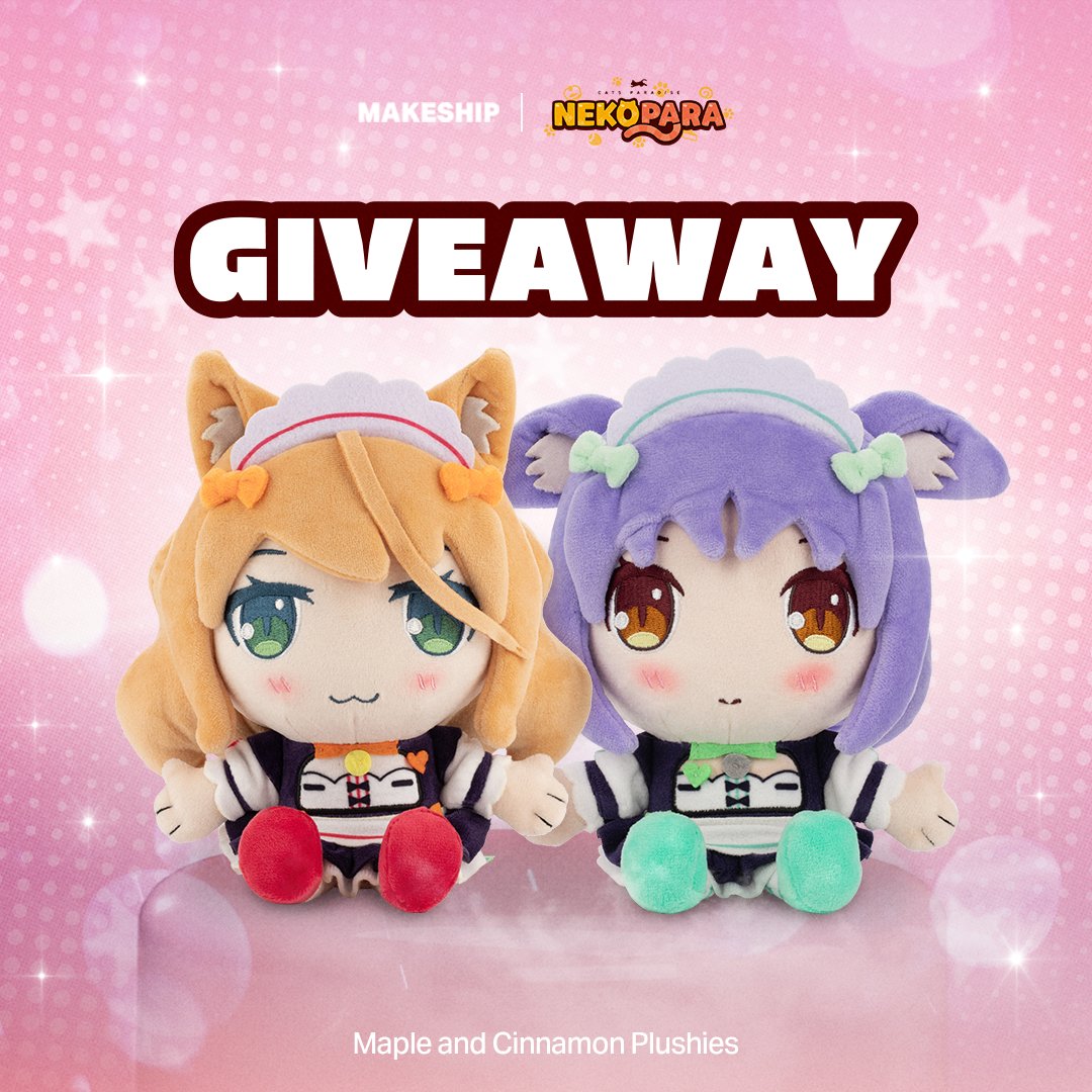 Sekai Project (@sekaiproject) on Twitter photo It’s giveaway time! We’re giving you the chance to win a Maple & Cinnamon Plush set! 🐱♥️
Here's how to enter:
Follow @makeship and <a href="/sekaiproject/">Sekai Project</a>
Retweet this post
Giveaway ends August 15th, good luck! It’s giveaway time! We’re giving you the chance to win a Maple & Cinnamon Plush set! 🐱♥️
Here's how to enter:
Follow @makeship and <a href="/sekaiproject/">Sekai Project</a>
Retweet this post
Giveaway ends August 15th, good luck!