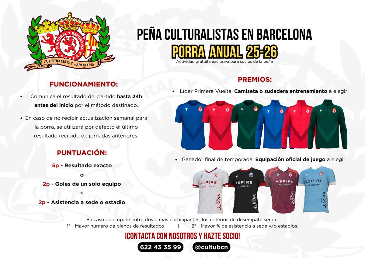 ❎ | Una temporada más, presentamos nuestra porra anual gratuita y los premios para los ganadores de la primera y segunda vuelta.