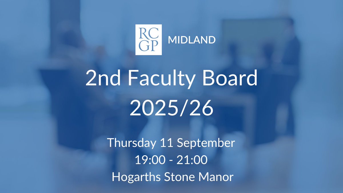 MidRCGP's tweet image. Join us at our Faculty&apos;s upcoming Board meeting to hear about the thrilling plans for local members! Medical students, Foundation Doctors, and GP registrars are welcome to attend as observers. Don&apos;t miss out! 👀👉 buff.ly/iGzYcCw