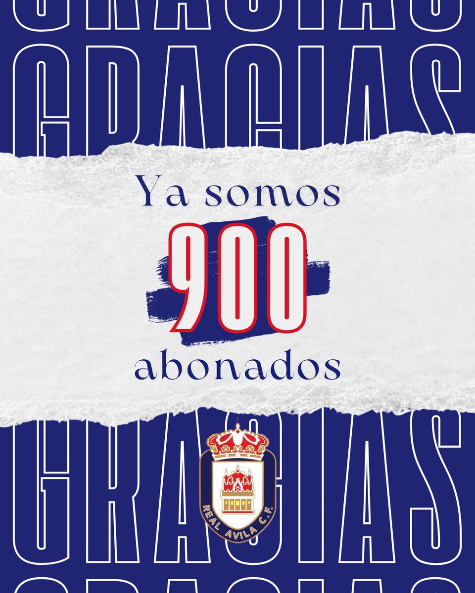 RealAvilaCF's tweet photo. ¡Ya solos 900 abonados! ❤️💙
Gracias por vuestra fidelidad, ¡vamos a por los 1000! 🚀
#RealÁvila #Encarnados #Afición #Temporada2526 https://t.co/fFpEc7L4l1
