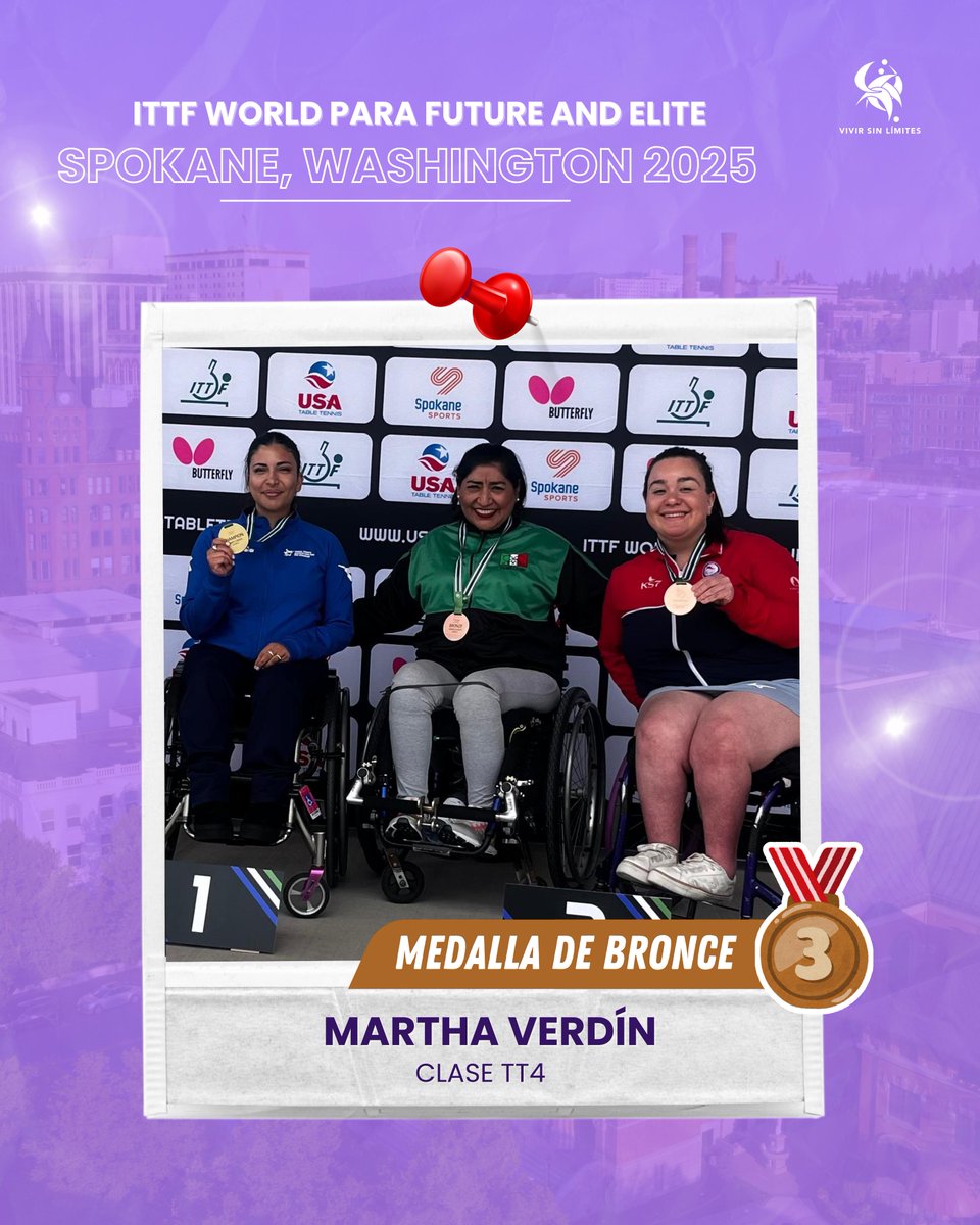 🏓 ¡México arranca con fuerza en el ITTF World Para Élite 2025! 🙌🏼🇲🇽

Tres medallas en la categoría individual marcan un inicio espectacular:
🥇 Oro | Víctor Reyes Turcio – TT1
🥉 Bronce | Scarlett Gongóra – TT10
🥉 Bronce | Martha Verdín – TT4

#ParaTenisDeMesa #VivirSinLimites