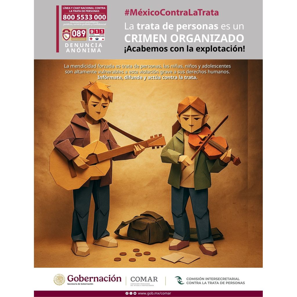 #MéxicoContraLaTrata #CONATRIB 
La trata de personas es crimen organizado: acabemos con la explotación.