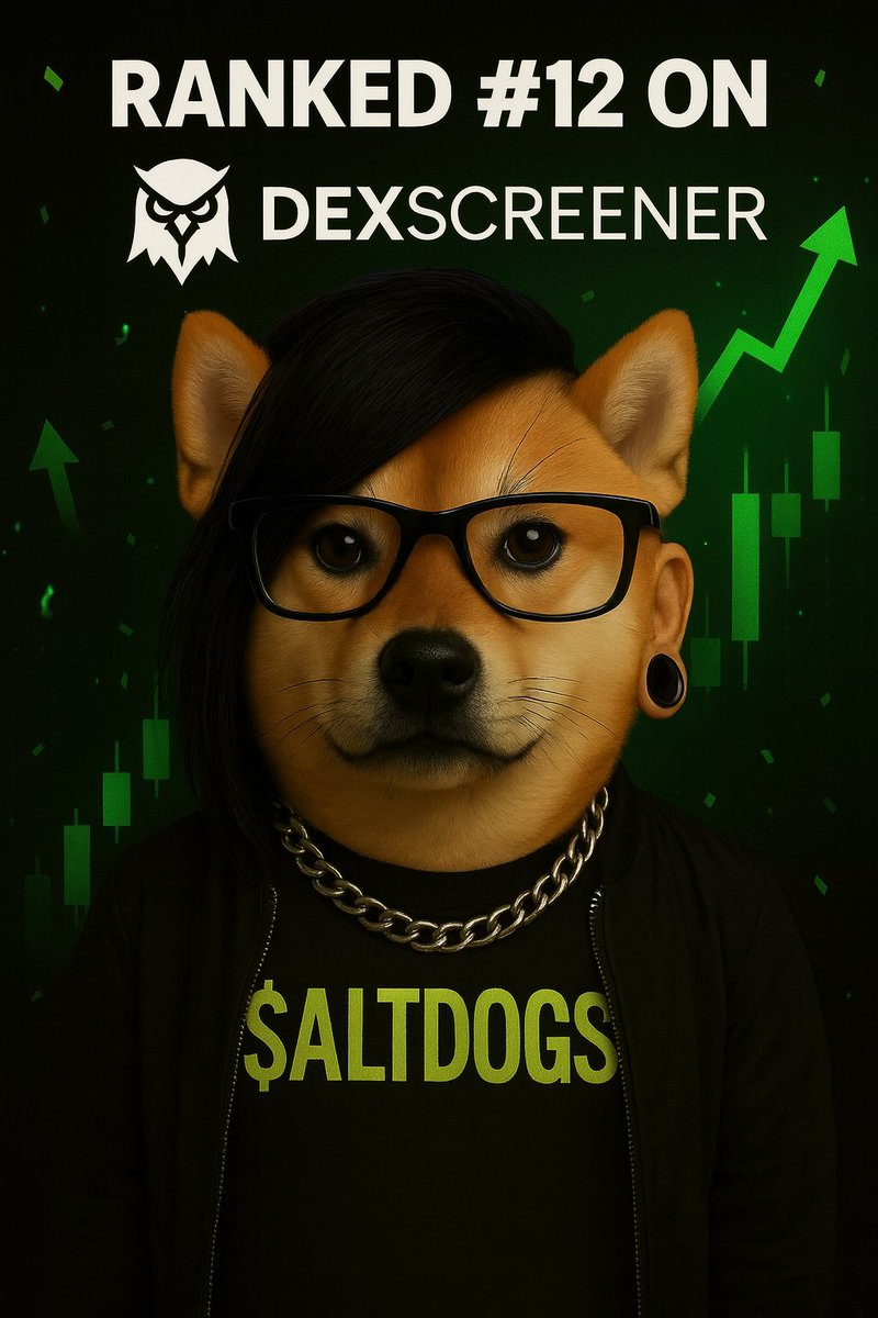 altdogs's tweet photo. Rank 12 hit ! wear your $altdogs pfp loud and proud! https://t.co/5EpthjB47k