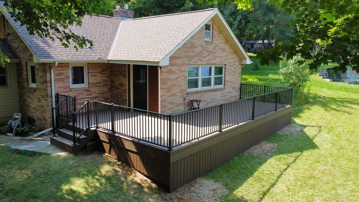 Built by Joel Leger of True North Construction Services
An official UglyDeck.com dealer.  This stunning elevated deck transformation is what outdoor dreams are made of, maintenance free and ready to enjoy. Joel and his crew knocked it out of the park!