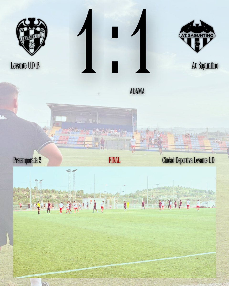 FINAL DEL PARTIDO

Levante UD B 1️⃣ - 1️⃣ At. Saguntino 

⚽️ @adamasangare4175 

#3ªRFEF #GrupoVI #Pretemporada2 #LevanteUDBAtSaguntino