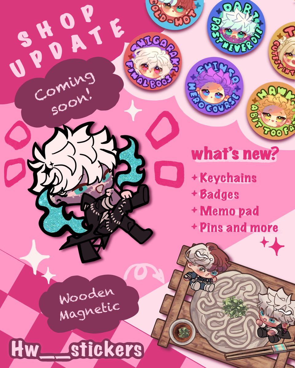 Finally done with my new next merch🩷🎀
Planed to be big one so I did a menu for it🤭