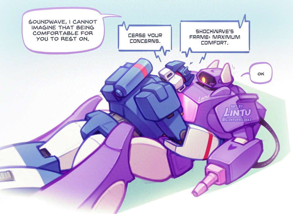 💙 wavewave wednesday 💜
soundwave's favorite nap spot 😌
#transformers #wavewave #maccadam