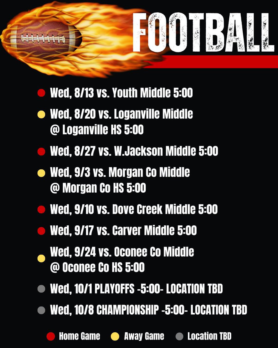 Fall sports are here, &amp; it’s time to meet our teams! Now introducing the 2025 Lightning Football team! After a big win in last week’s scrimmage, the Bolts are ready to kick off their regular season tonight at home vs. Youth Middle at 5:00. Let’s pack the stands &amp; cheer them on!⚡️