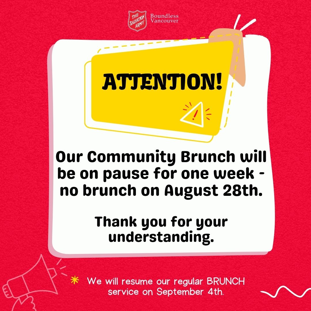 Tsayvr's tweet photo. Our Community Brunch will be on pause for one week - no brunch on August 28th.

Thank you for your understanding. https://t.co/HH35RCCLQS