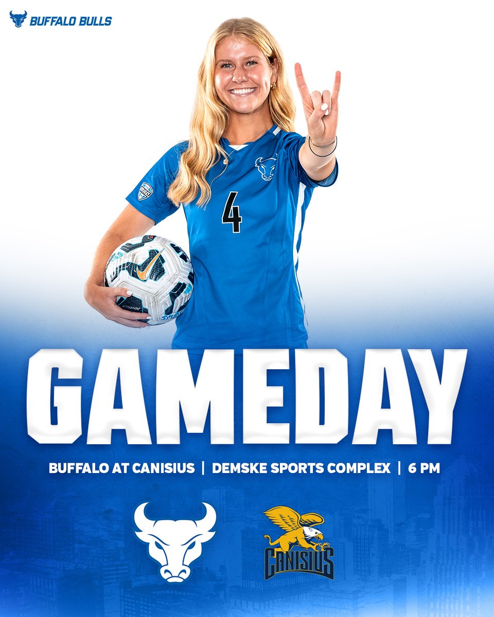 UB Women's Soccer (@ubwomenssoccer) on Twitter photo ๐๐ผ๐๐๐ฟ๐ผ๐!
Head across town and cheer on your Bulls as we open the season at Canisius tonight!
๐ <a href="/CanisiusWSOC/">Canisius Women's Soccer</a>
๐ Demske Sports Complex
๐ฐ๏ธ 6 PM
๐ป ESPN+
๐ tinyurl.com/3ty95dcu
#UBhornsUP #WeAreOne #CARE ๐๐ผ๐๐๐ฟ๐ผ๐!
Head across town and cheer on your Bulls as we open the season at Canisius tonight!
๐ <a href="/CanisiusWSOC/">Canisius Women's Soccer</a>
๐ Demske Sports Complex
๐ฐ๏ธ 6 PM
๐ป ESPN+
๐ tinyurl.com/3ty95dcu
#UBhornsUP #WeAreOne #CARE