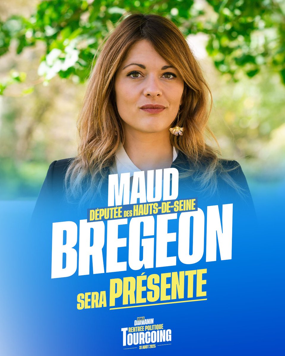 🔴 <a href="/MaudBregeon/">Maud Bregeon</a> sera présente le 31 août prochain à Tourcoing ! Et vous ?

Inscrivez-vous à la rentrée politique de Gérald Darmanin ➡️ form.qomon.org/tourcoing3/