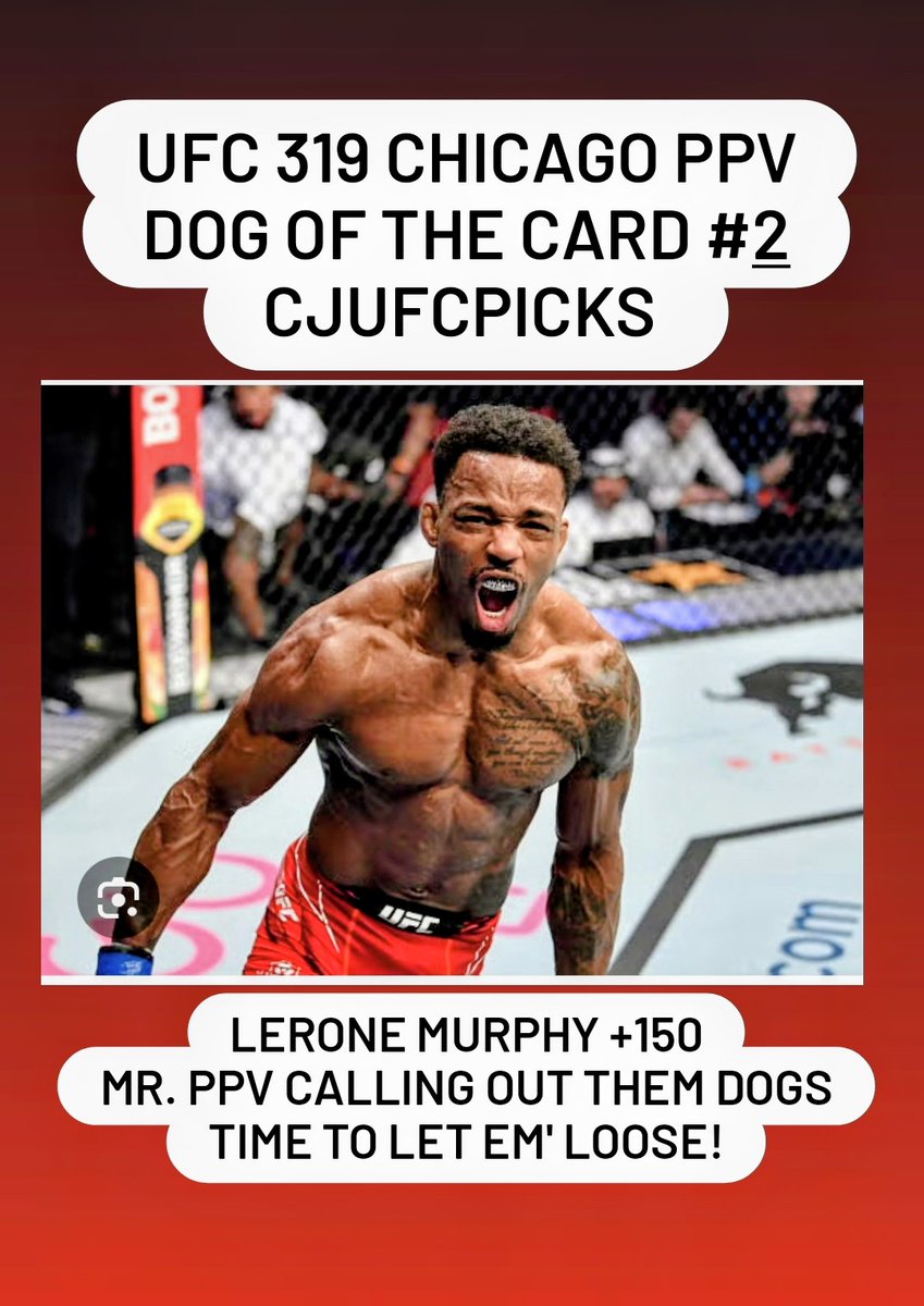 CJUFCPicks's tweet photo. 2 Dog of The Card for this week for UFC 319! #MMATwitter #GamblingX #ufc319 #ufcchicago #follow #duplessisvschimaev #ufcppv #ufcfightnight #lock #dog #leronermurphy #ufcpicks #ufcpredictions #ufcvideo #ufcedit #ufcnews #fight
#knockout #tapout #fyp #cjfcpicks https://t.co/U6kzDMbRGv
