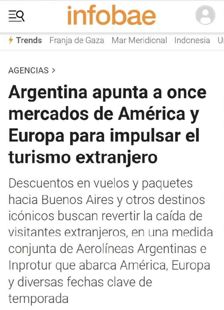 Daniel Scioli 🇦🇷 (@danielscioli) on Twitter photo Último momento | Las promociones de Aerolíneas Argentinas aumentaron los vuelos a nuestro país.
En apenas 10 días de campaña, se registraron 2.734 ventas, un aumento del 68% respecto al período previo. Los anuncios de <a href="/visitargentina/">Visit Argentina</a> llegaron a casi 10 millones de usuarios y Último momento | Las promociones de Aerolíneas Argentinas aumentaron los vuelos a nuestro país.
En apenas 10 días de campaña, se registraron 2.734 ventas, un aumento del 68% respecto al período previo. Los anuncios de <a href="/visitargentina/">Visit Argentina</a> llegaron a casi 10 millones de usuarios y