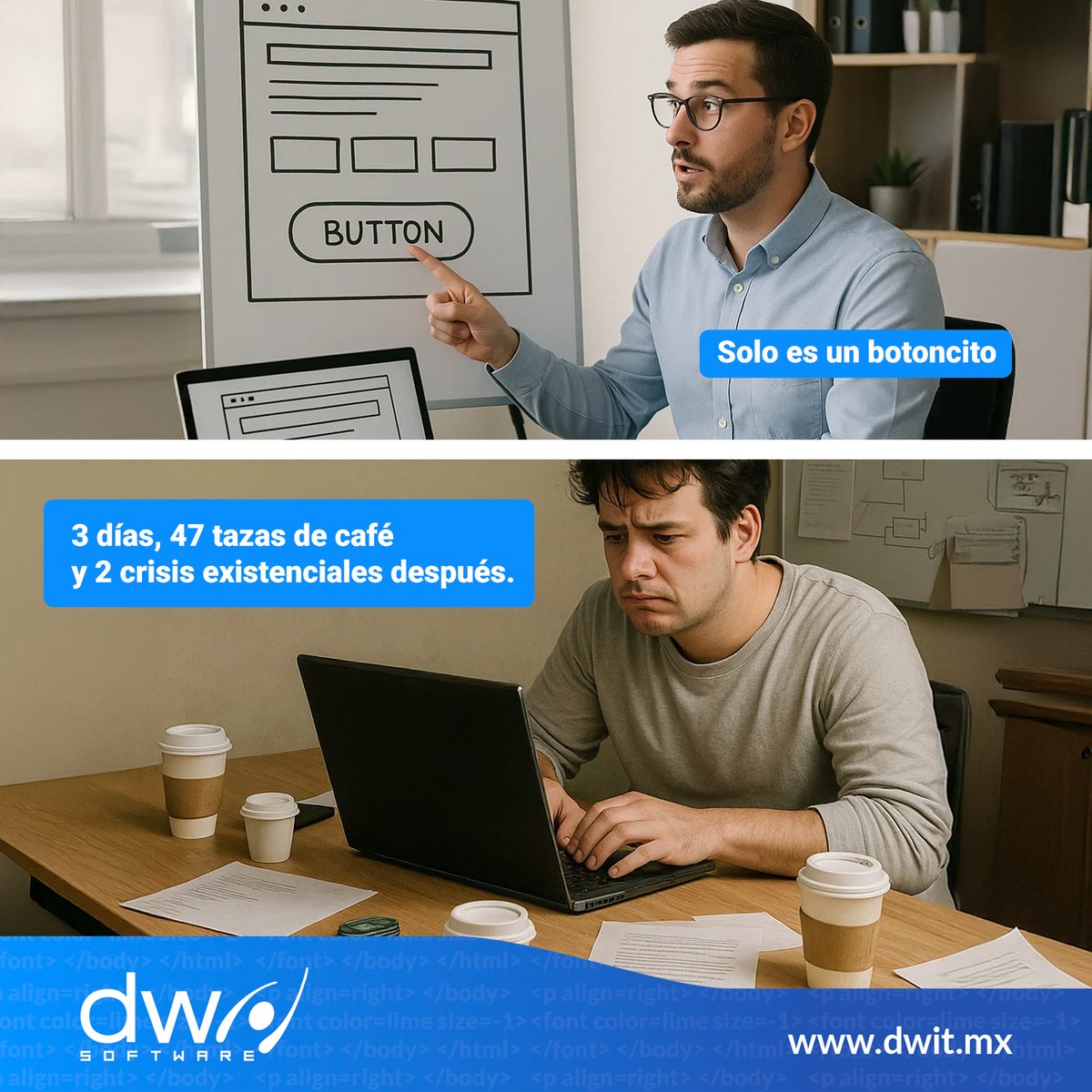 software_dw's tweet image. En #DWSoftware hablamos los dos idiomas: el tuyo y el del código #VidaDeProgramador #DesarrolloALaMedida #TechHumor #SoftwareDevelopment