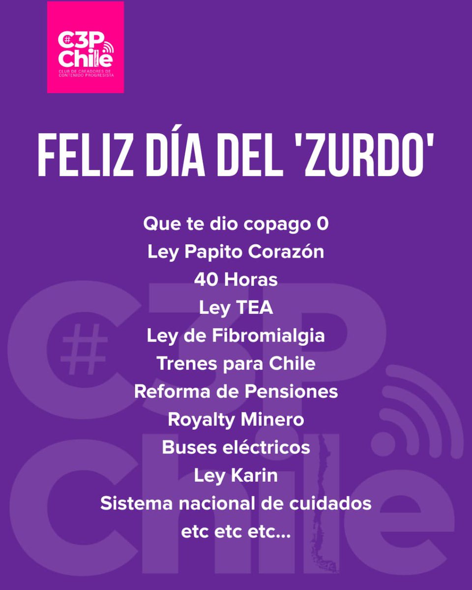 Feliz día 🥳

#felizdiadelzurdo FVRS Congreso Jeanette Jara