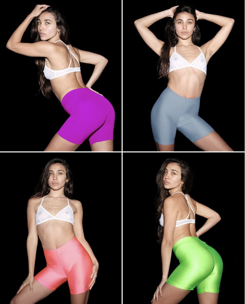 Los_Angeles_App's tweet image. Bike Shorts. That's Los Angeles. Ash is shown here wearing our RNT8382 Nylon Tricot Bike Short with our RNS92 Micro Mesh Crossback Bra. Made in South Central, Los Angeles by experienced workers earning fair wages. #thatslosangeles #losangelesapparel #micromesh #bikeshorts