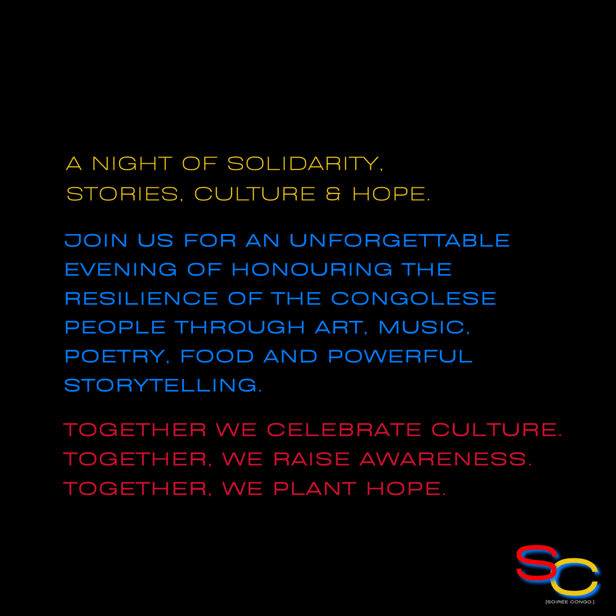 refugee613's tweet photo. Looking for a fun way to spend one of the last weekends of summer?

Soirée Congo is a community-rooted event raising funds for Focus Congo, an organization supporting the prosperity of the people of the Democratic Republic of Congo.

Get your ticket here: https://t.co/nqso5FQKsh https://t.co/iw53kQ4HKh