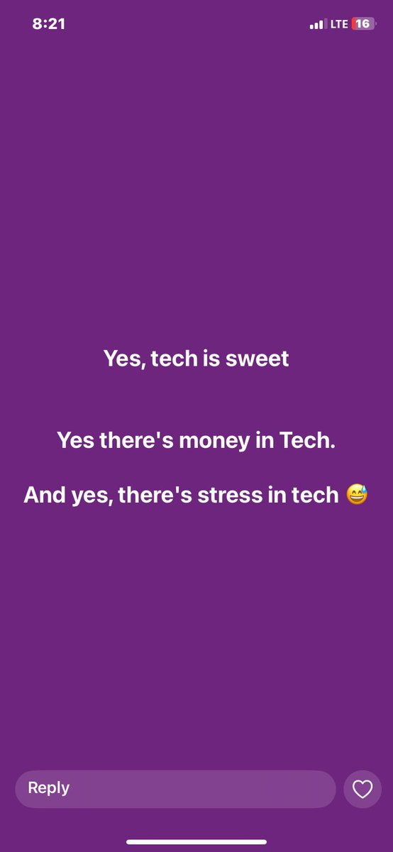 Tech is Sweet

There’s money is Tech. 
 
And There is STRESS in tech. 

Some creatives can’t remember the last time they rested in life. 

😩