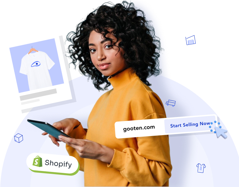 gooten's tweet photo. 🚨 Attention Shopify Print-on-Demand Sellers! 🚨  
We’re thrilled to unveil our newly redesigned Shopify integration page. Join thousands of Shopify sellers who choose Gooten to power their POD business.  
👉 Start selling smarter today! #Gooten #PrintOnDemand #ShopifySeller https://t.co/MgDMWPoxEh
