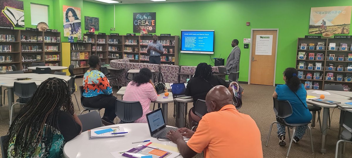 DocSingz's tweet photo. Great Professional Development with our staff at @HeywardGibbes discussing our school-wide AVID focus! #Strategies #Implementation https://t.co/esdPCgLzN8