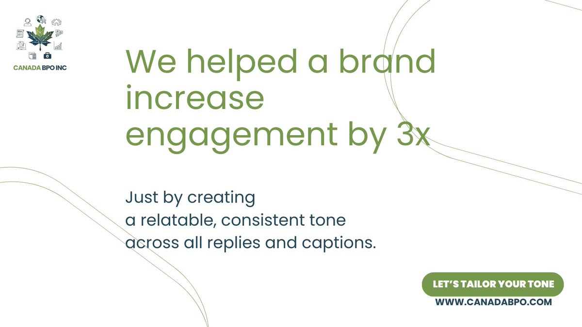 CanadaBpoInc's tweet image. From comments to DMs, your voice shapes every interaction. 

We guide brands to sound real—not robotic—so audiences actually listen, react, and return.

#ToneOfVoice #AudienceEngagement #RealNotRobotic #MessageThatSticks #CanadaBPO