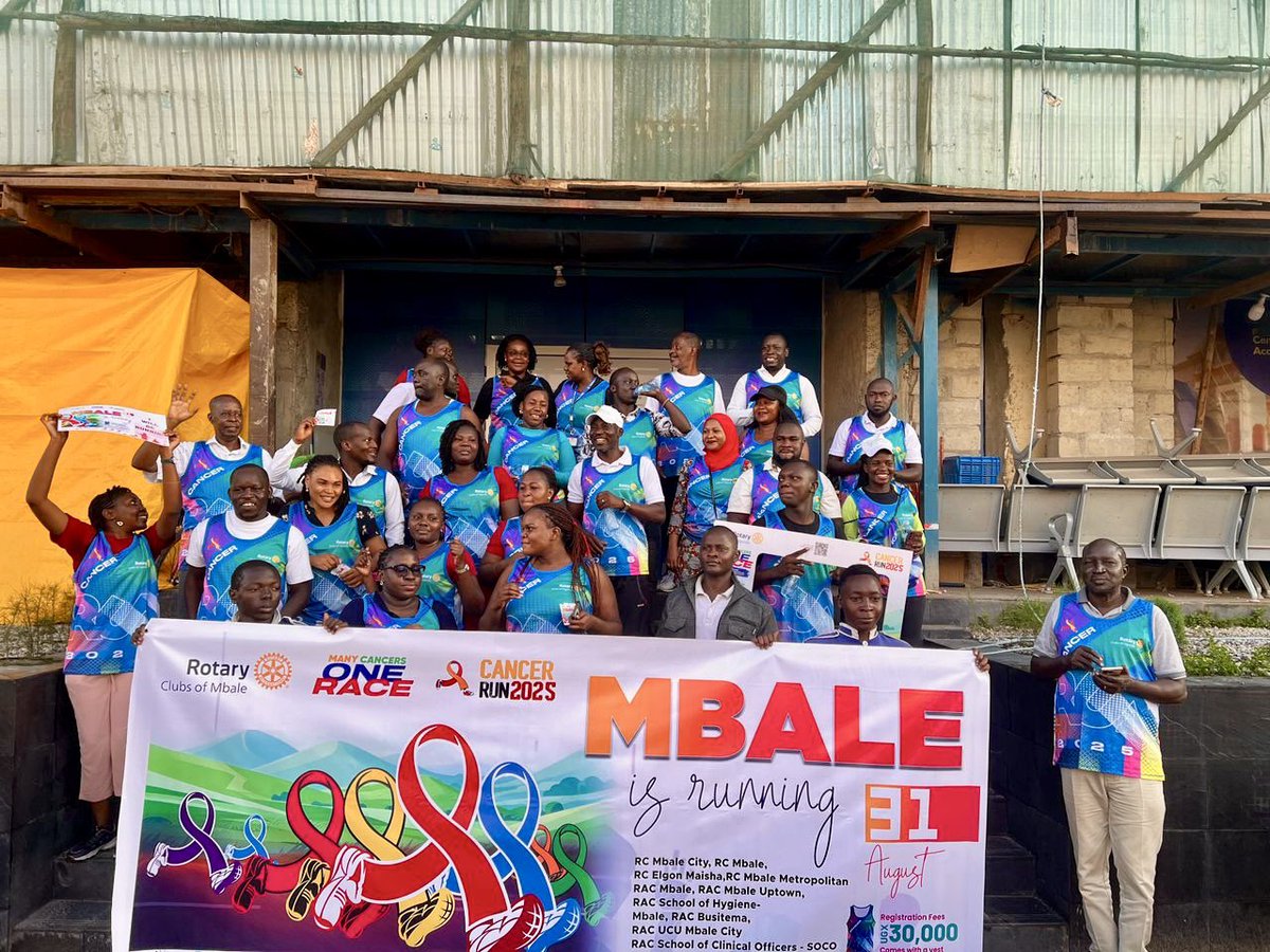Rotary Club Mbale City (@mbalecityrotary) on Twitter photo Today, together with the Rotary Clubs in Mbale corridor we joined forces for a powerful Cancer Run activation! Together, we raised awareness, inspired hope, and took steps toward a future free from cancer. #CancerRunUg25 #ServeToChangeLives
<a href="/UgRotaryCancerP/">#CancerRunUg25</a> Today, together with the Rotary Clubs in Mbale corridor we joined forces for a powerful Cancer Run activation! Together, we raised awareness, inspired hope, and took steps toward a future free from cancer. #CancerRunUg25 #ServeToChangeLives
<a href="/UgRotaryCancerP/">#CancerRunUg25</a>