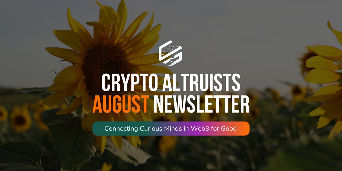 August Newsletter is Live!🌱📰

Highlights:
🎂Celebrating 10yrs of ETH
💚#VeBetterDAO on AutoPGF w/ <a href="/glodollar/">Glo Dollar</a>
🌐<a href="/CeloPublicGoods/">Celo Public Goods ♻️</a> launches Prosperity Pass
🌱State of ReFi w/ <a href="/CC_ReFi_News/">CARBON Copy ReFi</a>' <a href="/kentbabin/">Kent Babin</a>
🚀Staking for charity w/ <a href="/somos_axolotl/">Somos Axolotl</a>

👀📩Read/Sub: crypto-altruists.ghost.io