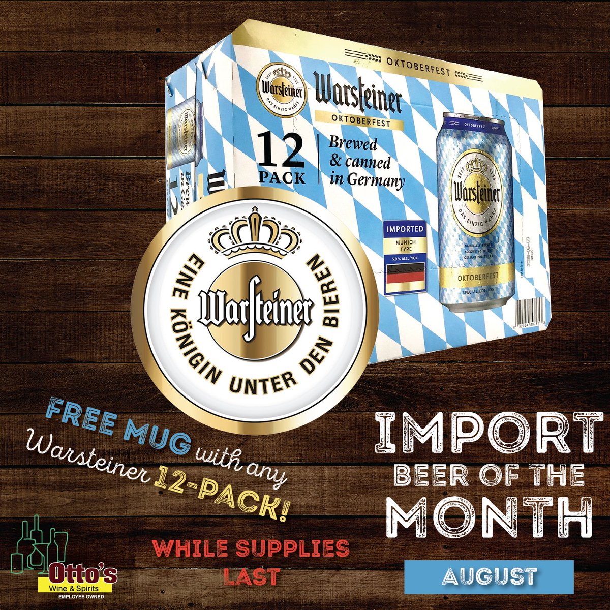 August Beers Of The Month at your local Otto's!
<a href="/PotosiBrewingCo/">Potosi Brewing Co</a> 
<a href="/BellsBrewery/">Bell's Brewery</a> 
<a href="/GLBCinWI/">Great Lakes WI</a> 
<a href="/trulyseltzer/">Truly</a> 
<a href="/WarsteinerUSA/">WARSTEINER USA</a>