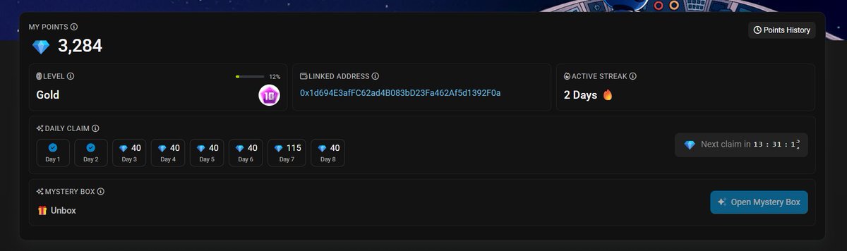 Day 2 don't forget to claim ur points <a href="/etherscan/">etherscan.eth</a> 

 #10YearsofEtherscan
