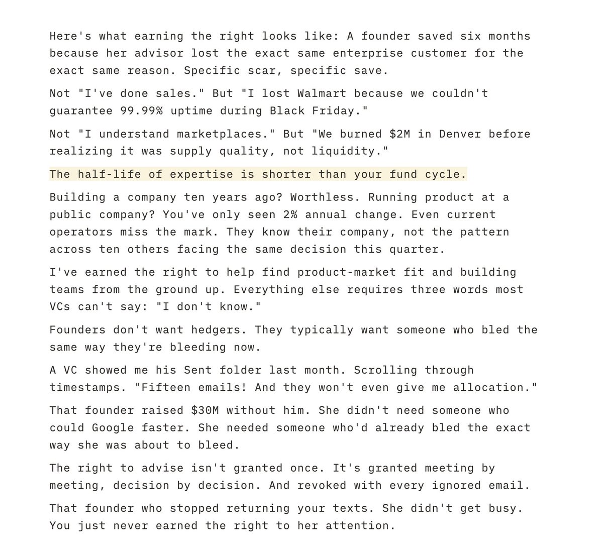 Nikunj Kothari (@nikunj) on Twitter photo I meet one too many VCs who think they are entitled to a founder's time.
If there's one thing I learned from <a href="/vkhosla/">Vinod Khosla</a> last year, it's that you gotta.. I meet one too many VCs who think they are entitled to a founder's time.
If there's one thing I learned from <a href="/vkhosla/">Vinod Khosla</a> last year, it's that you gotta..