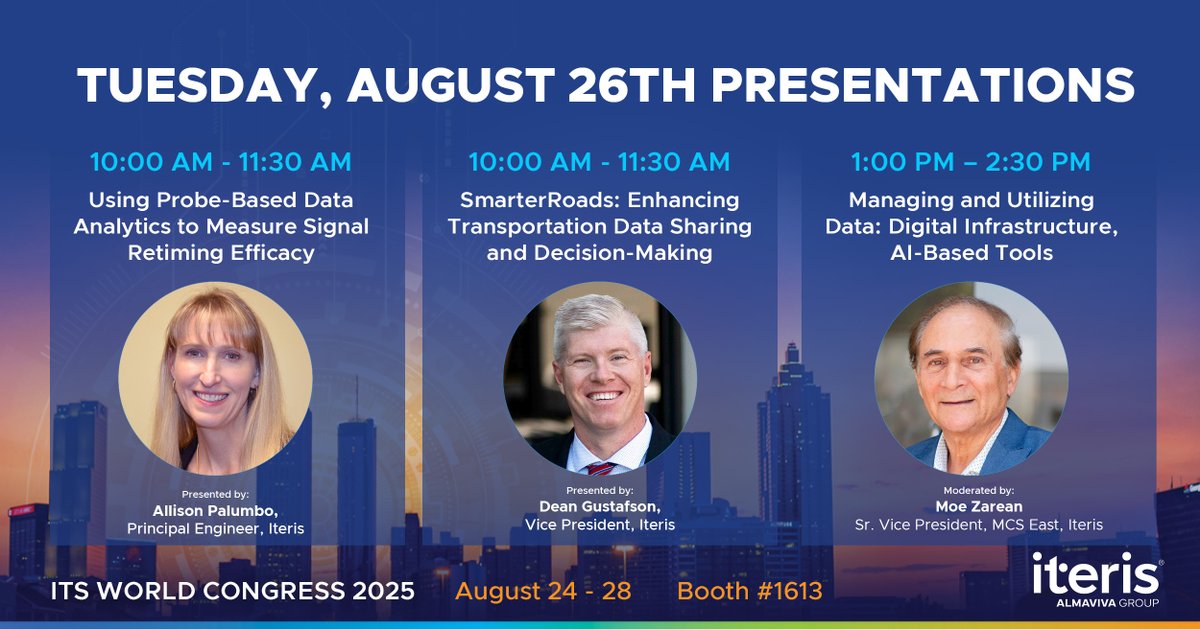 #ITSWC2025 Tuesday presenters spotlight! Allison Palumbo and Dean Gustafson are presenting at PS21: Data In Safety and Security Applications. Later that day, Dr. Moe Zarean is moderating PS22: Data Applications. Add them all to your calendar! hubs.li/Q03CF89K0