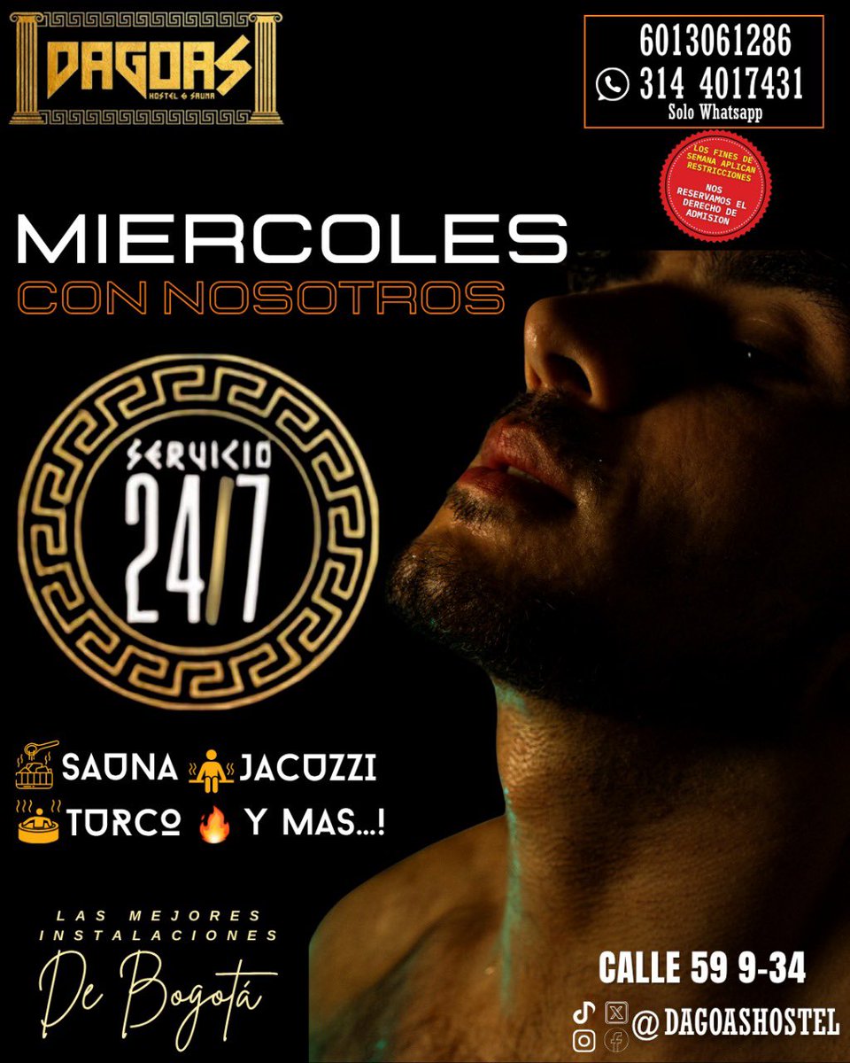 💦 Los miércoles no son para quedarse en casa… son para perderse en las mejores instalaciones de Bogotá.
Sauna, turco, jacuzzi y todo lo que necesitas para ti
¿Pases de cortesías? ⁣⁣⁣
⁣⁣⁣⁣
✅DEBES SEGUIRNOS  y dar 💙+ 🔁 (retweet) a este tweet y TODOS nuestros posts