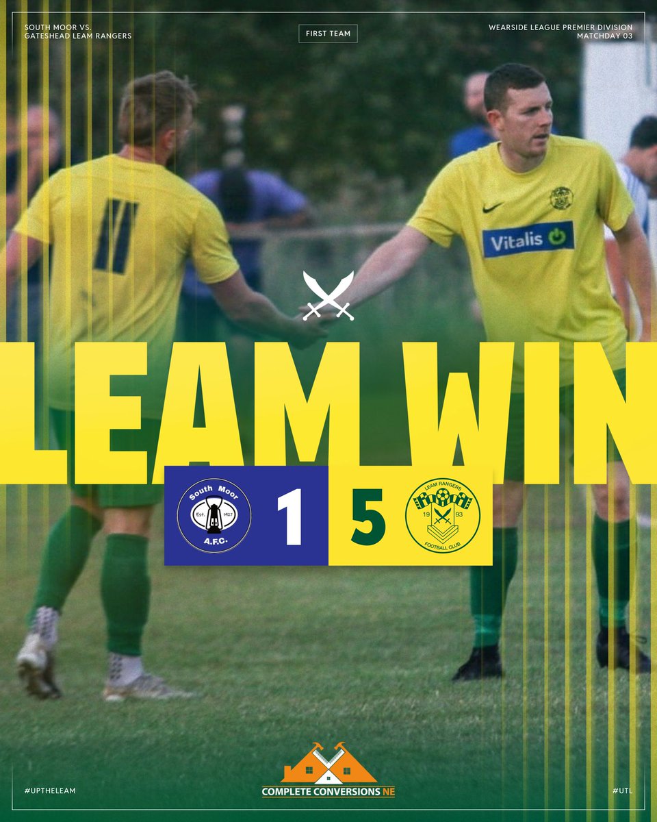 LeamRangers's tweet image. FT: South Moor 1 - 5 Leam
An excellent performance and an excellent win.

⚽️⚽️ Jonny Hirst
⚽️⚽️ Jordan Stephenson
⚽️ John Bowes

📸 Charlie Eaton | #UpTheLeam #UTL 🔰