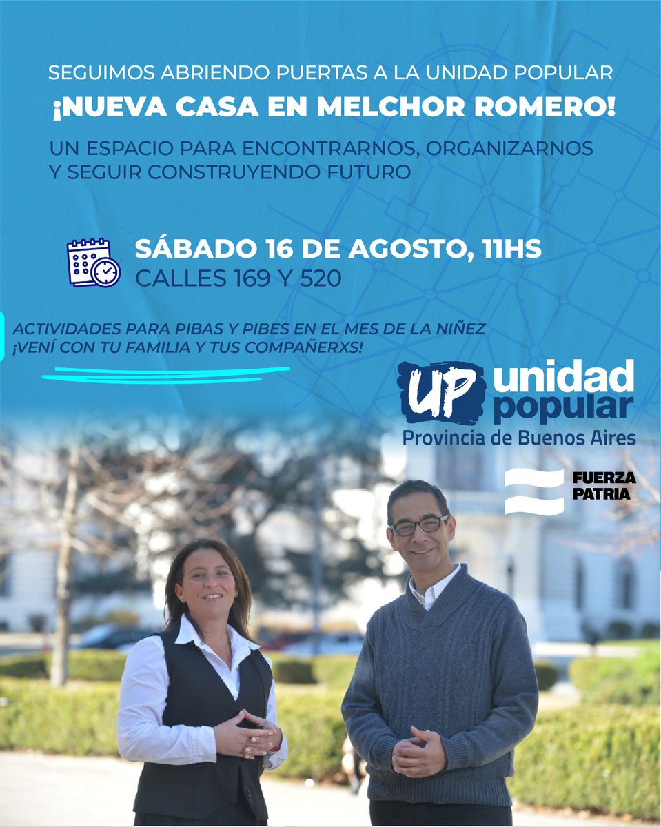 ✌🏽🇦🇷 Nueva casa de la Unidad Popular en #MelchorRomero 

Te esperamos!