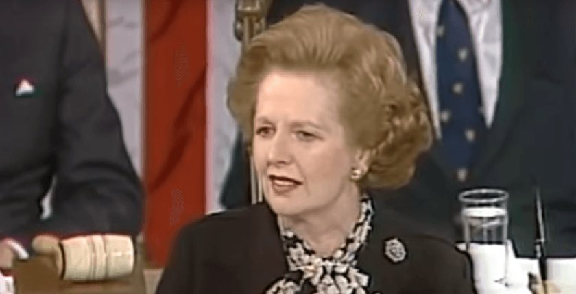 mark__rountree's tweet photo. WW2 “sprang from a tyrant’s belief that other countries lacked the means and the will to resist him.”

“wars are not caused by the build-up of weapons. They are caused when an aggressor believes he can achieve his objectives at an acceptable price.”

- Margaret Thatcher, 1985 https://t.co/6Gwm90eFPo