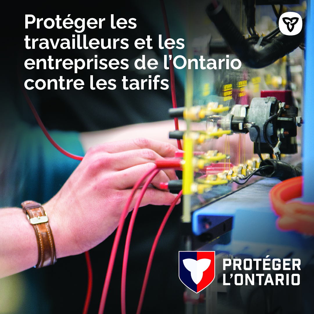 [1/2] Le gouvernement lance aujourd’hui le Programme de financement pour protéger l’Ontario pour aider les travailleurs et entreprises touchés par les tarifs de l’article 232. L'accent sera mis sur les secteurs de l’acier, de l’aluminium et de l’auto.
