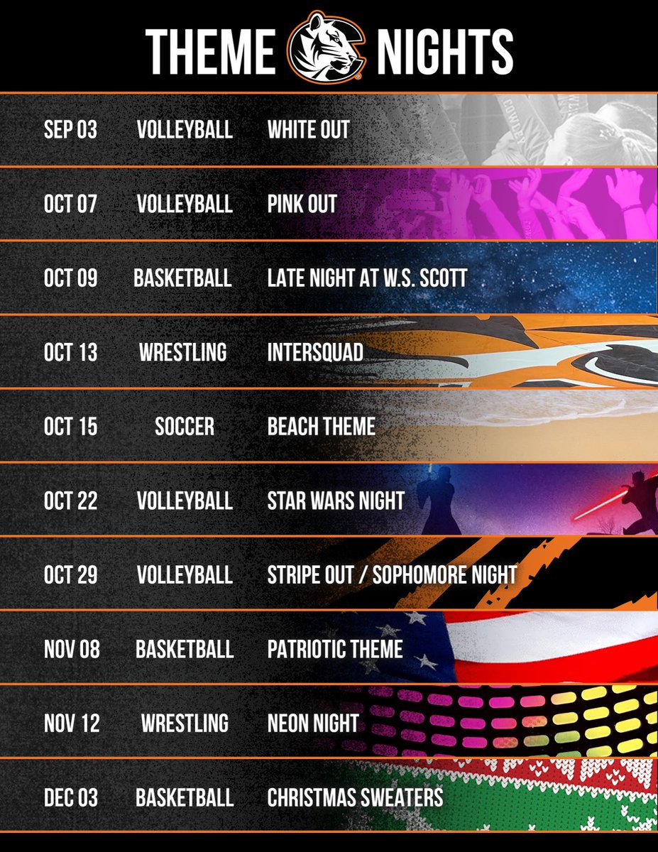 Cowley Athletics (@cowleyathletics) on Twitter photo <a href="/CowleyHoops/">CowleyTigerMBB</a> <a href="/Cowleyvball/">Cowley Volleyball</a> <a href="/cowleysoccer/">Cowley Tigers Soccer</a> <a href="/CowleyCollege/">Cowley College</a> <a href="/CowleySportsNET/">Cowley Sports Network</a> Theme Nights this fall at Cowley College sporting events. <a href="/CowleyHoops/">CowleyTigerMBB</a> <a href="/Cowleyvball/">Cowley Volleyball</a> <a href="/cowleysoccer/">Cowley Tigers Soccer</a> <a href="/CowleyCollege/">Cowley College</a> <a href="/CowleySportsNET/">Cowley Sports Network</a> Theme Nights this fall at Cowley College sporting events.
