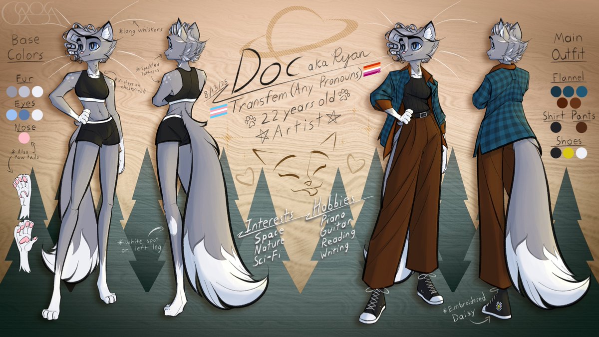 RyanOrosa's tweet photo. New ref sheet for my fursona!! Also been a while :P
Gonna try to more active from now on :D
#furry #furryart #fursona #anthro #cat #characterdesign #illustration #digitalart https://t.co/w8pGhDCC8w