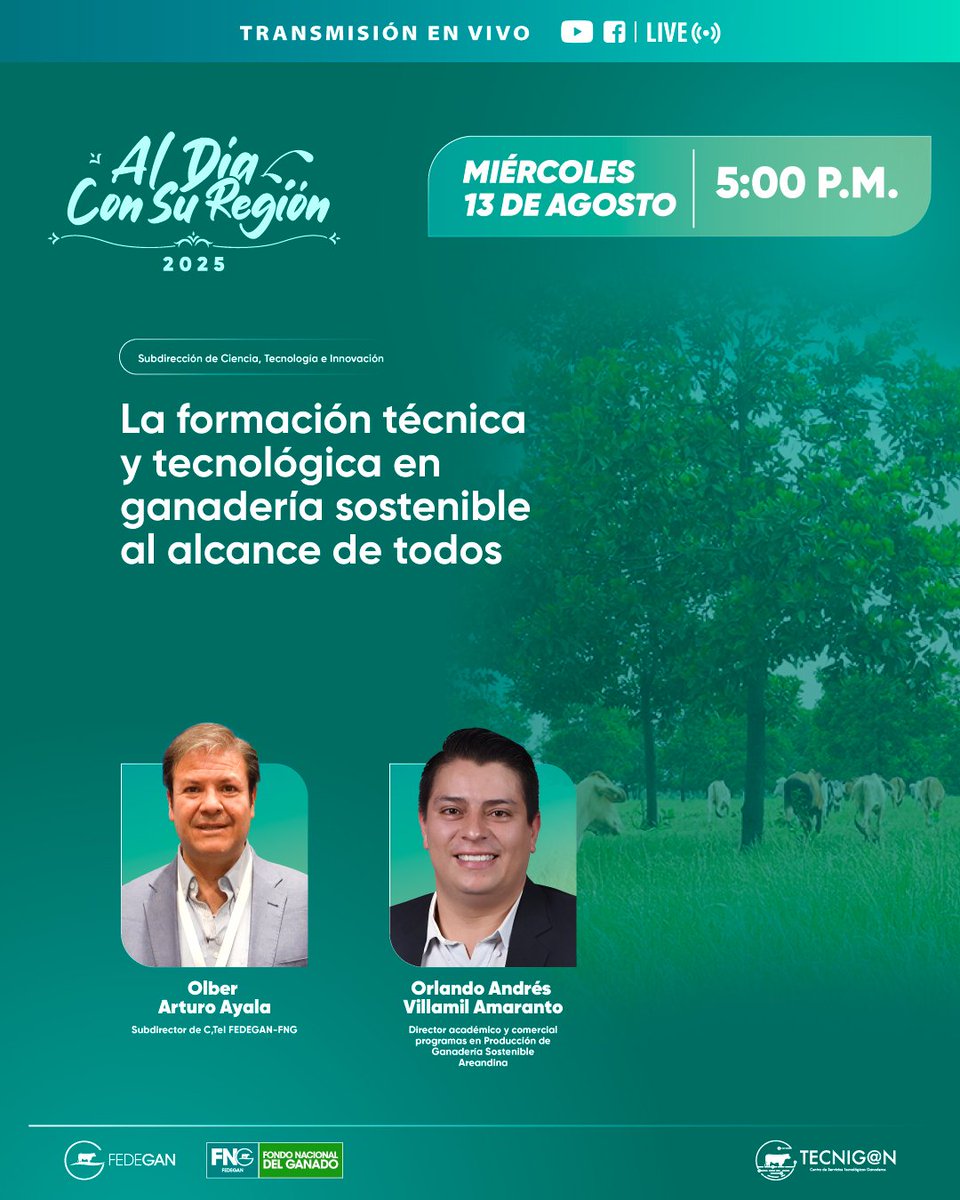 HOY en al día con su región

⏰ 5:00 p.m.

En vivo a través de Youtube
youtube.com/watch?v=0Z2x5S…

#ConstruyendoGanadería