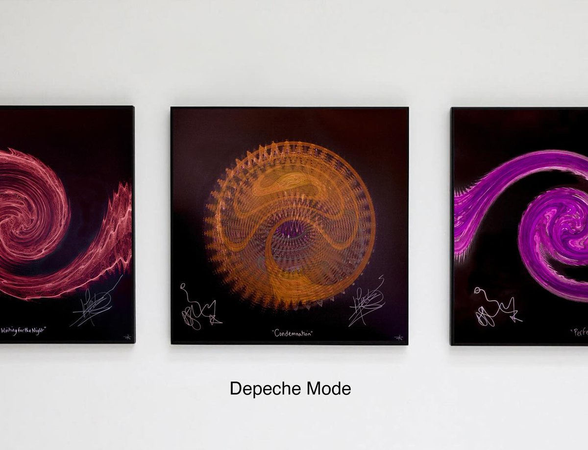 DepecheModeClub's tweet photo. #MartinGore y #DaveGahan de #DepecheMode firmaron obras de arte hechas a partir de las ondas de sonido de siete canciones de #DM en julio de 2025 para subasta, creadas por #TimWakefield y #SoundwavesArt para #NotesForNotes en EUA.
Mas Información en ⬇️
https://t.co/2ZGpXwtCNe https://t.co/1VLH48wMIM