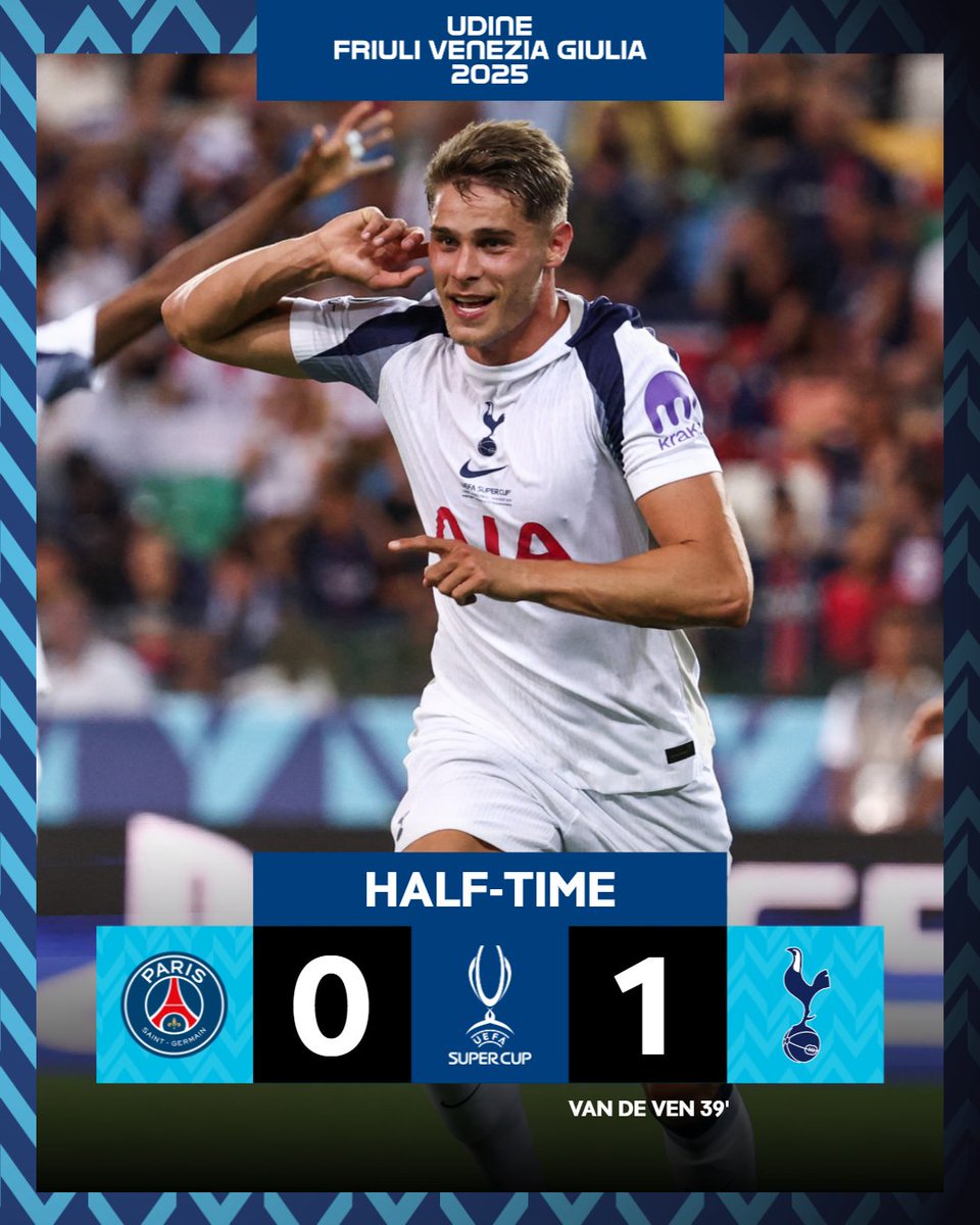 27Sports_Digest's tweet photo. ⚪️🔥 HALF-TIME SHOCKER IN PARIS!

Tottenham lead PSG 1-0 at the break  and it’s been a masterclass in organisation from Thomas Frank’s side. The structure, especially on set pieces, has been superb 👏.

PSG didn’t see this coming… but can Spurs hold on? 👀 https://t.co/K5vz0LkQwc