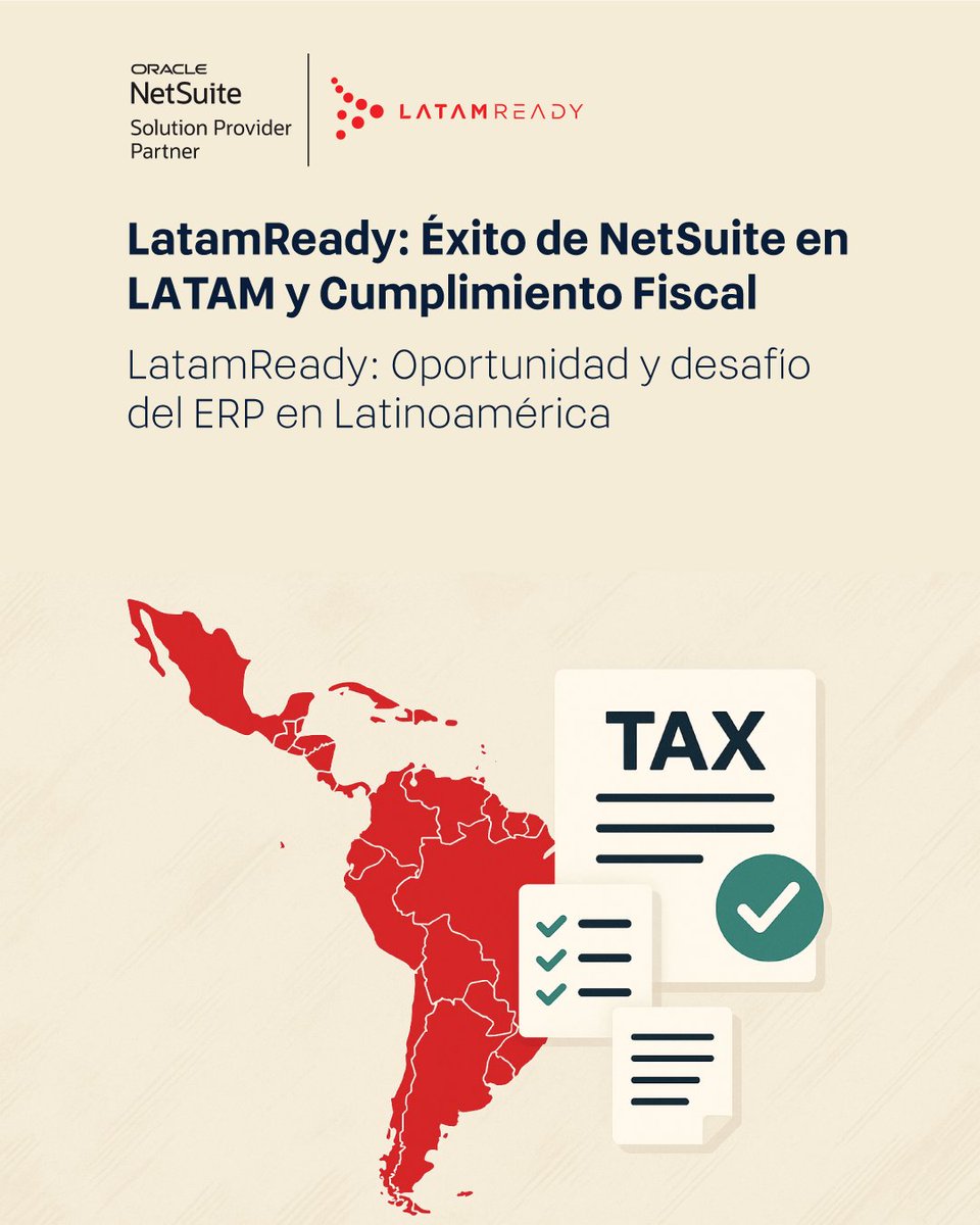 🌎 Crece en LATAM con NetSuite + LatamReady: eficiencia, visibilidad y cumplimiento fiscal.

➡️ Automatización de procesos
➡️ Información en tiempo real
➡️ Cumplimiento fiscal
➡️ Escalabilidad

🔗 Más aquí: latamready.blog/latamready-exi…

#ERP #NetSuite #LatamReady #CumplimientoFiscal