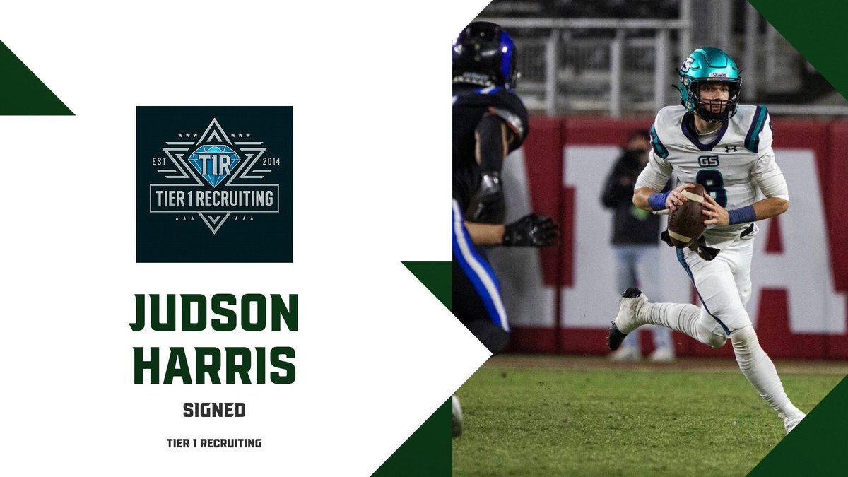 Thrilled to welcome <a href="/JudsonHarris12/">Judson Harris</a> to the Tier1Recruiting family. We’re looking forward to helping maximize his opportunities on and off the field. 🤝  #Tier1Recruiting #HighSchool