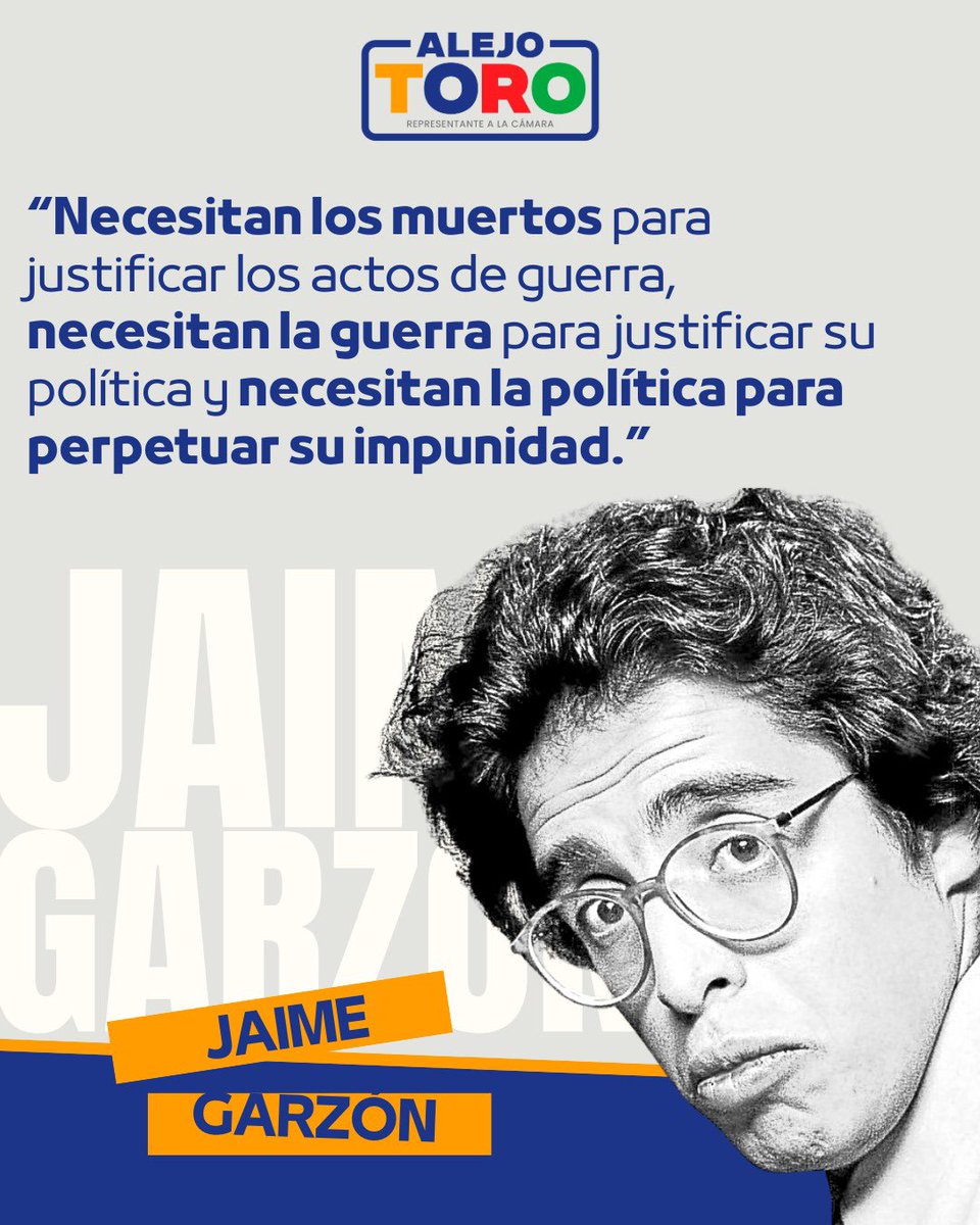 AlejoToroAnt's tweet photo. En Colombia necesitan los muertos para justificar los actos y discursos de odio y guerra 

Qué diría hoy Jaime Garzón? 🤔🇨🇴 https://t.co/FQSfEIvth9