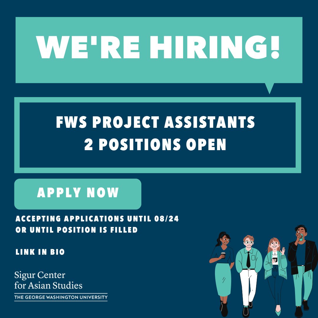 The Sigur Center is hiring up to two FWS Project Assistants to assist in events and office operations. Please apply ASAP as we expect the position to fill quickly! Apply here: ow.ly/JJHV50WFxUW