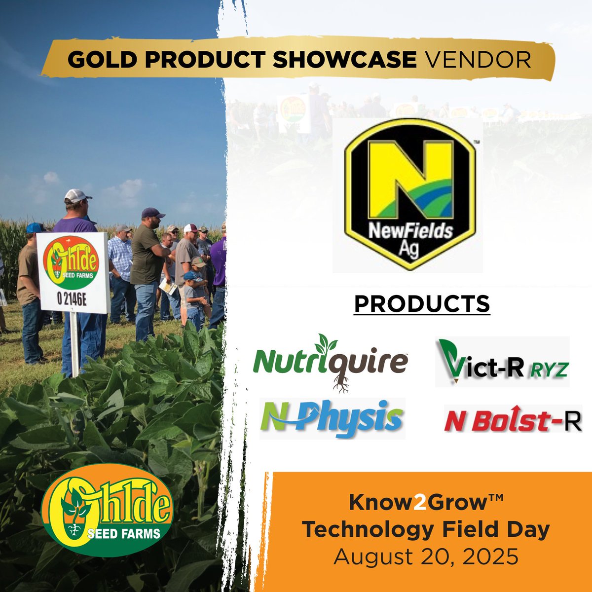Excited to feature NewFields Ag in our Gold Product Showcase at Know2Grow™ Field Day! 🌱

See their products in action + meet the team.
🎥 Preview: bit.ly/4kBDqKf