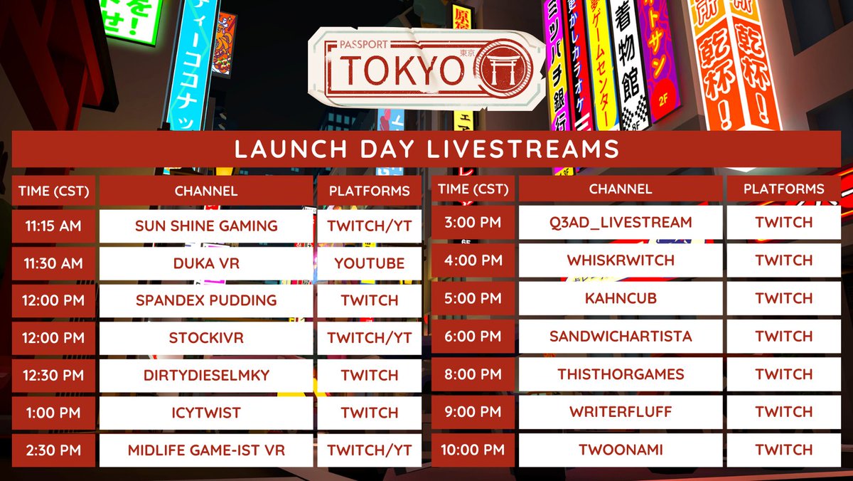 Our first tourists are ready to explore as they wander the beautiful districts of Tokyo. 🇯🇵 

Join these wonderful content creators on their channels tomorrow as they showcase Passport: Tokyo and all of its nooks and crannies!